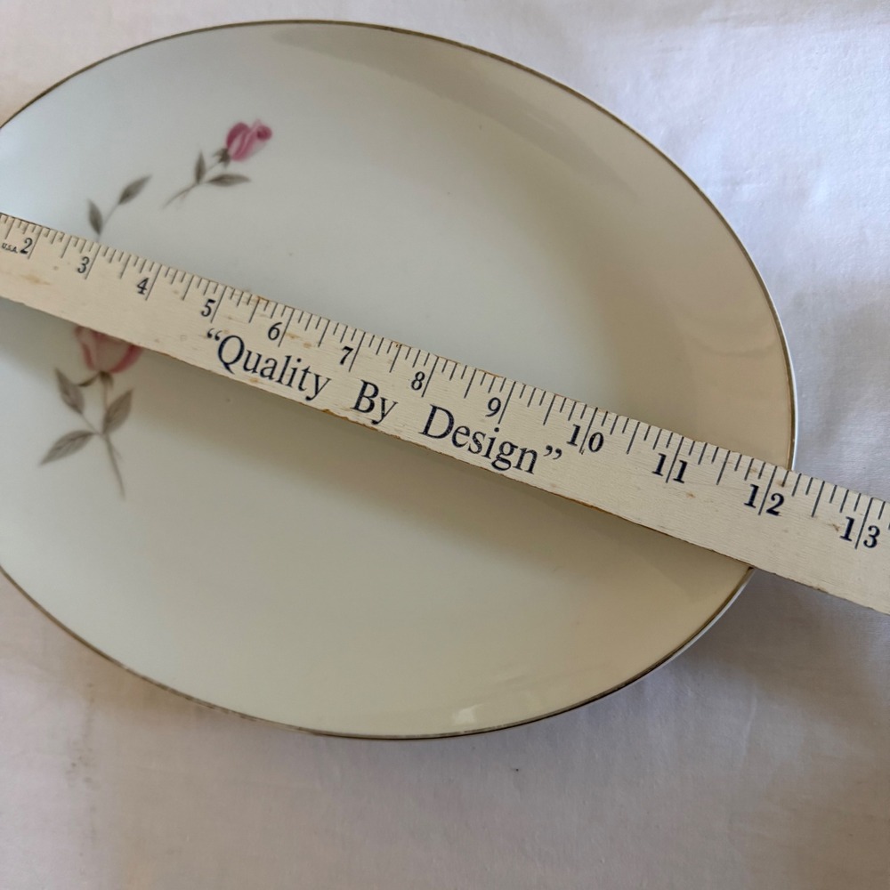 Gambles‎ Argent Rose Fine China Serving Platter 12x9 Floral Japan Cottagecore - Picture 7 of 8